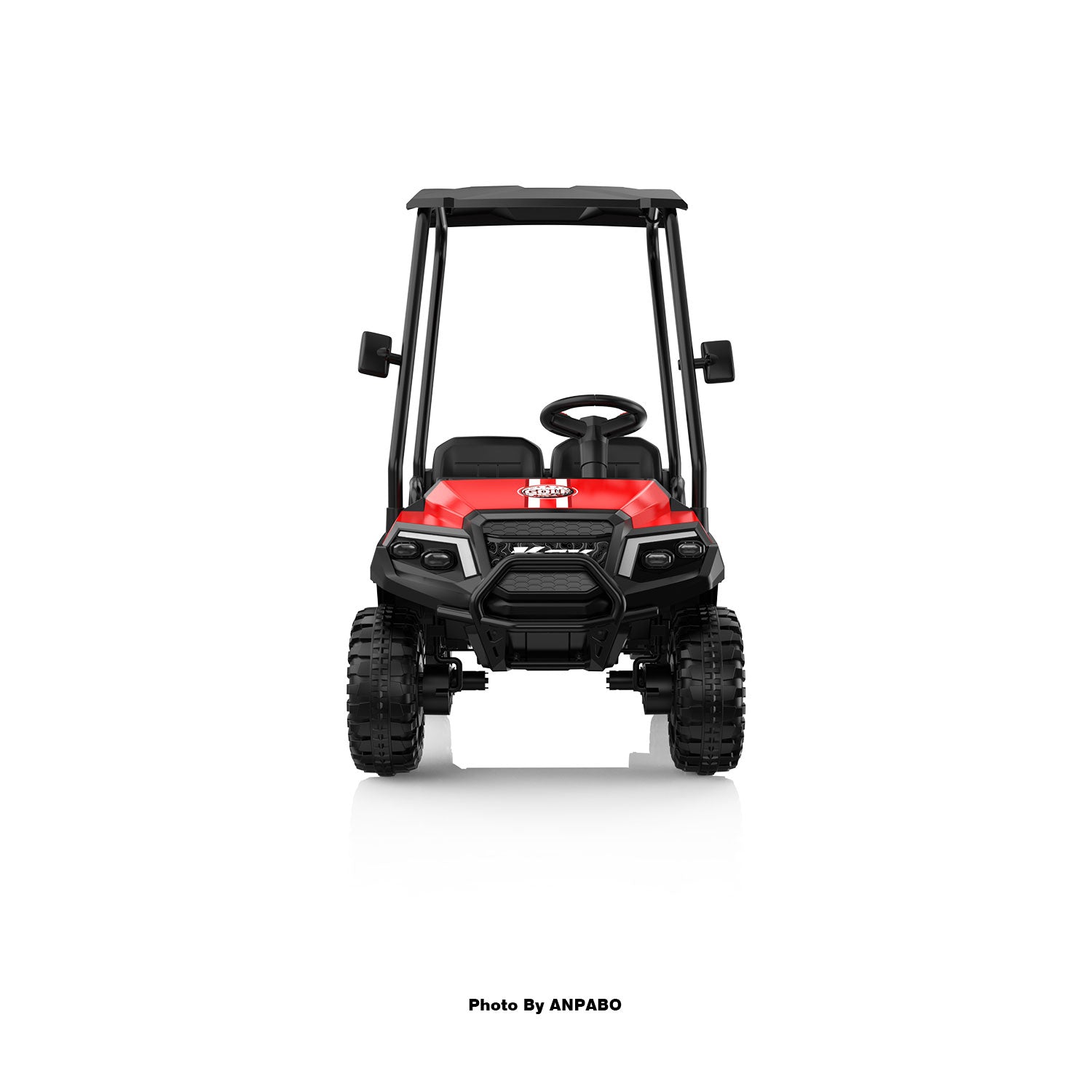 Kids 24V 4WD Ride-On Golf Cart with Awning-red