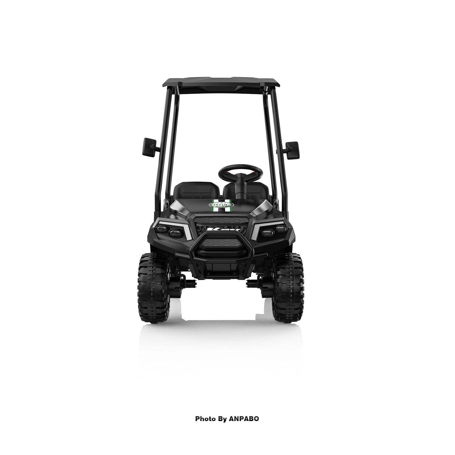 Kids 24V 4WD Ride-On Golf Cart with Awning-black