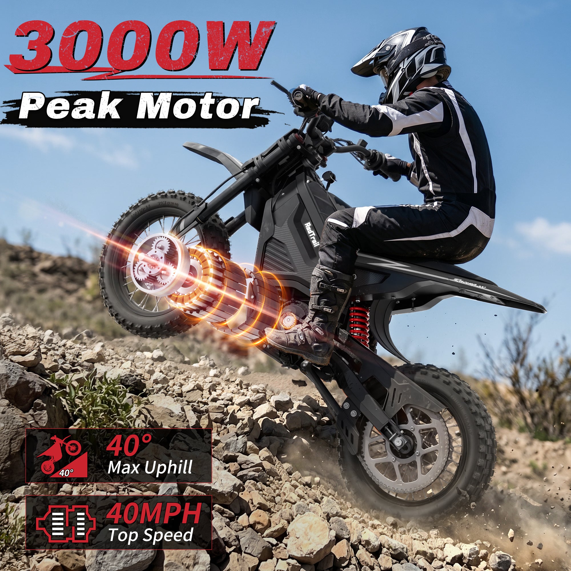 48V 3000W Electric Dirt Bike for Teens & Adults