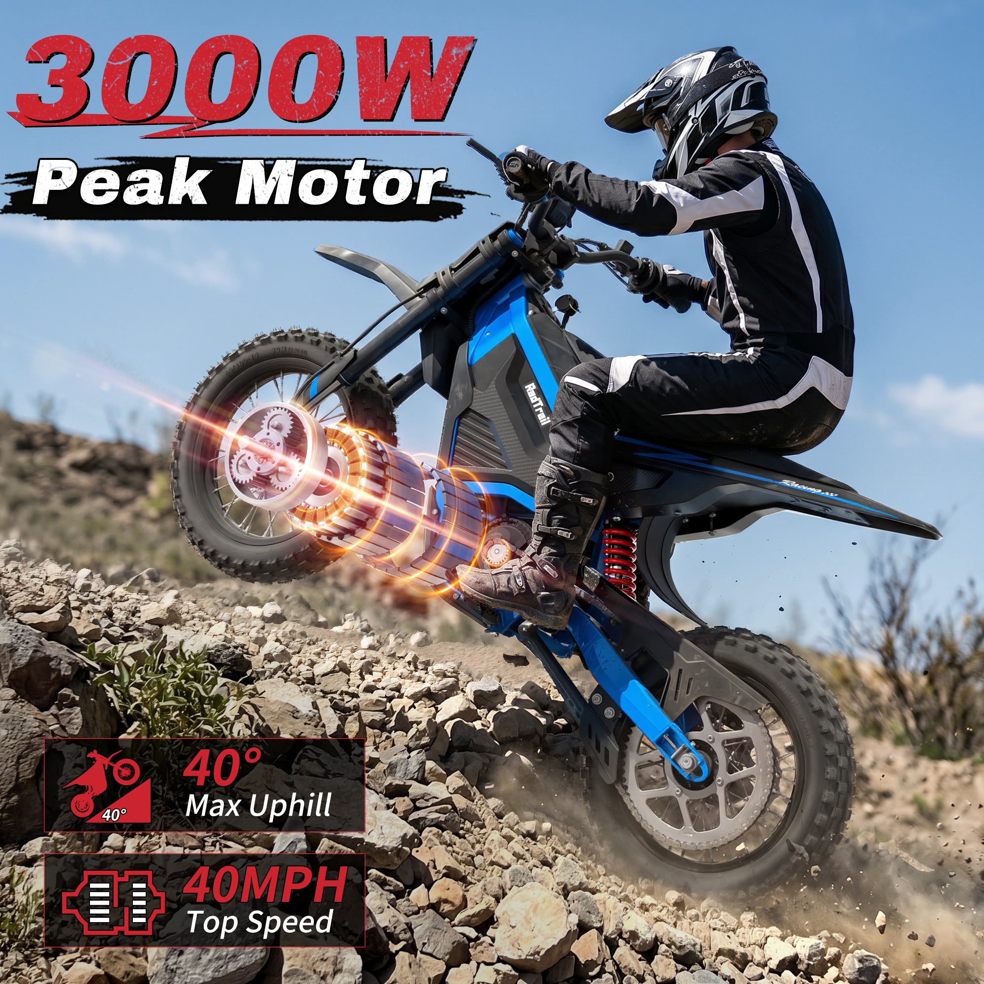 M5 48V 3000W Electric Dirt Bike for Teens & Adults