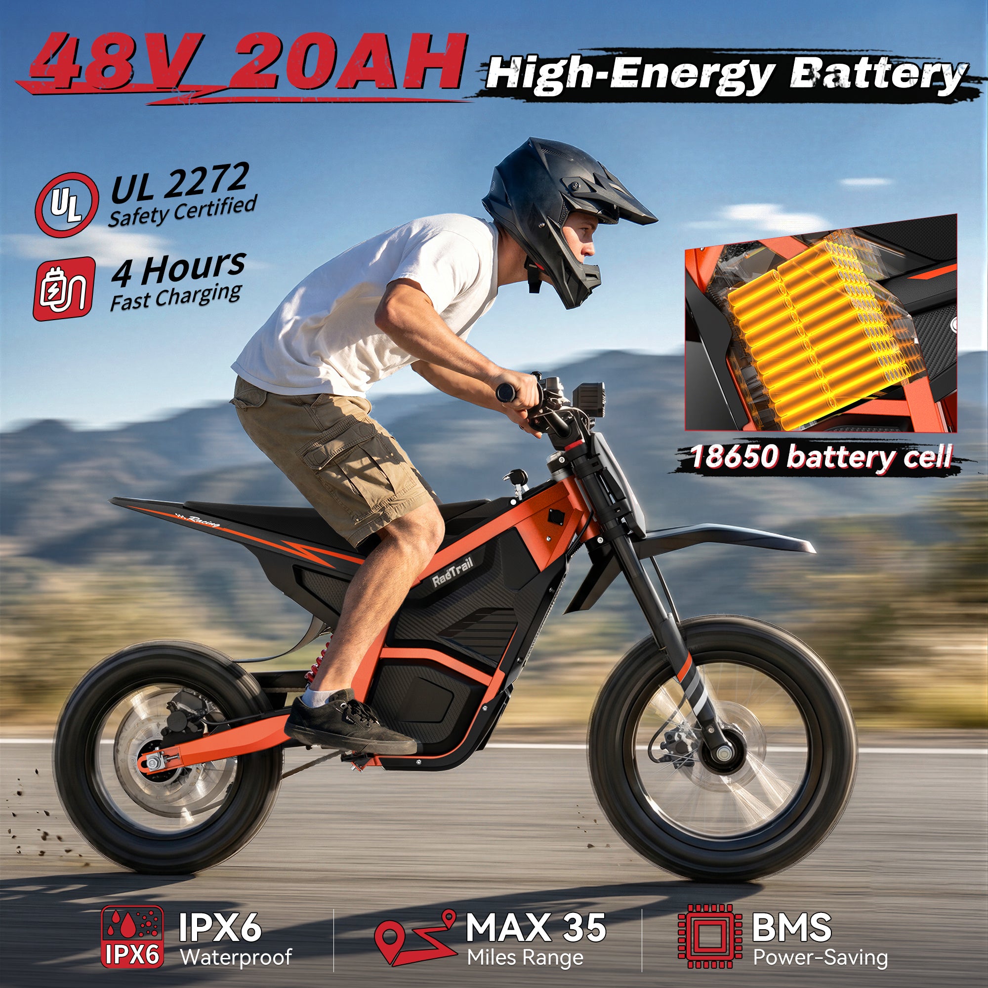 M5 48V 3000W Electric Dirt Bike for Teens & Adults