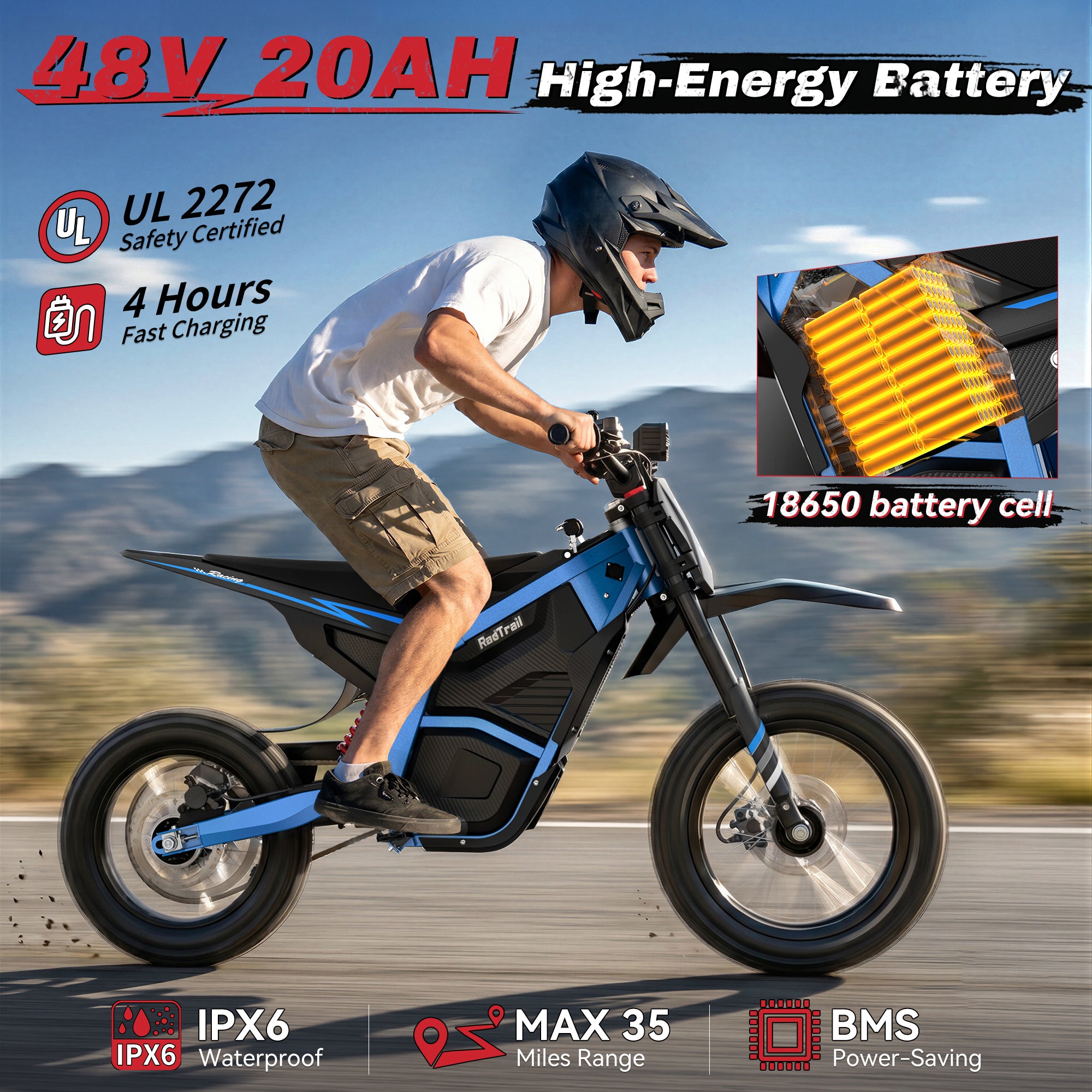 M5 48V 3000W Electric Dirt Bike for Teens & Adults