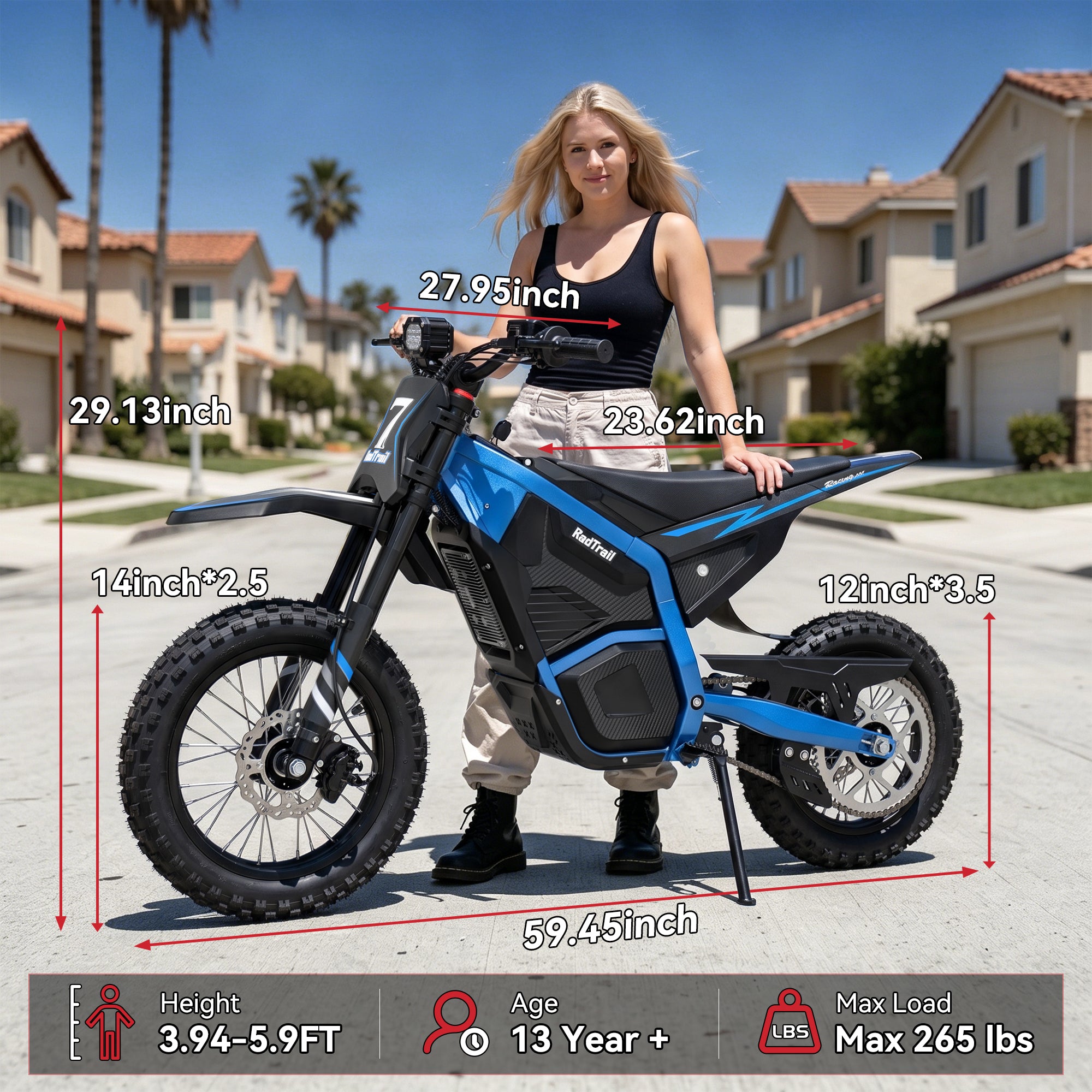 M5 48V 3000W Electric Dirt Bike for Teens & Adults