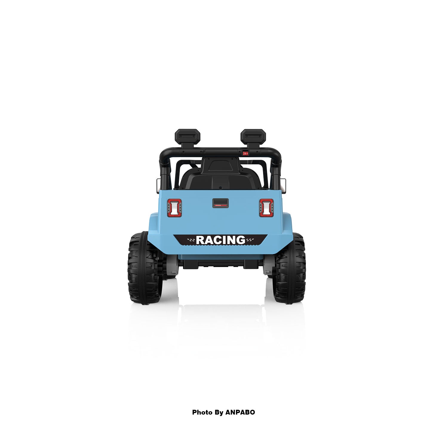 12V Kids Jeep Ride-On Car with RC, Bluetooth & LED Lights-blue