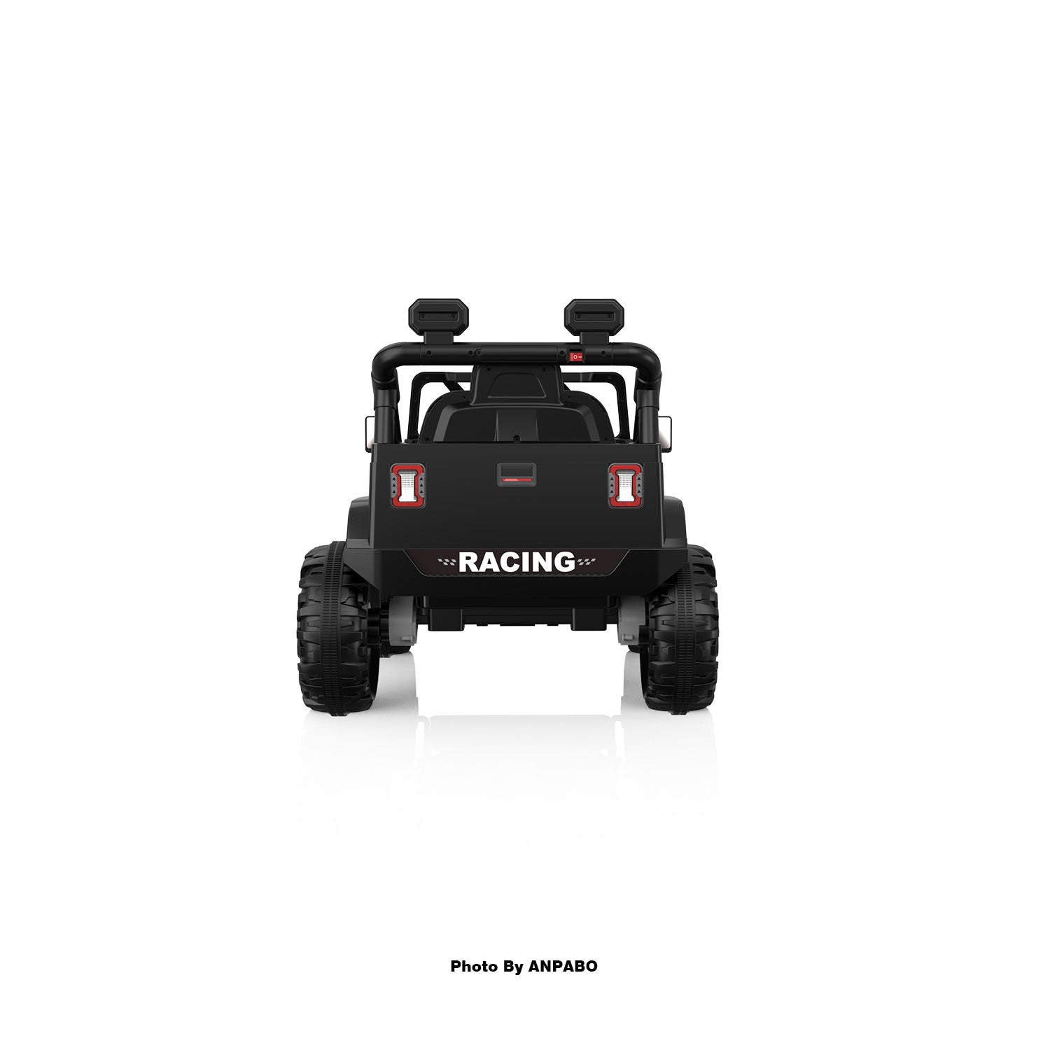 12V Kids Jeep Ride-On Car with RC, Bluetooth & LED Lights-black