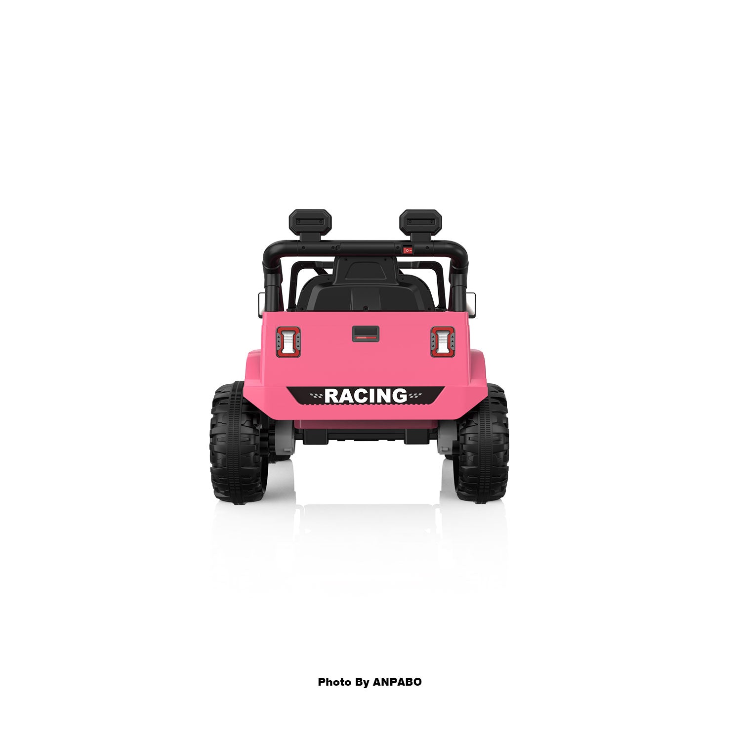 12V Kids Jeep Ride-On Car with RC, Bluetooth & LED Lights-pink