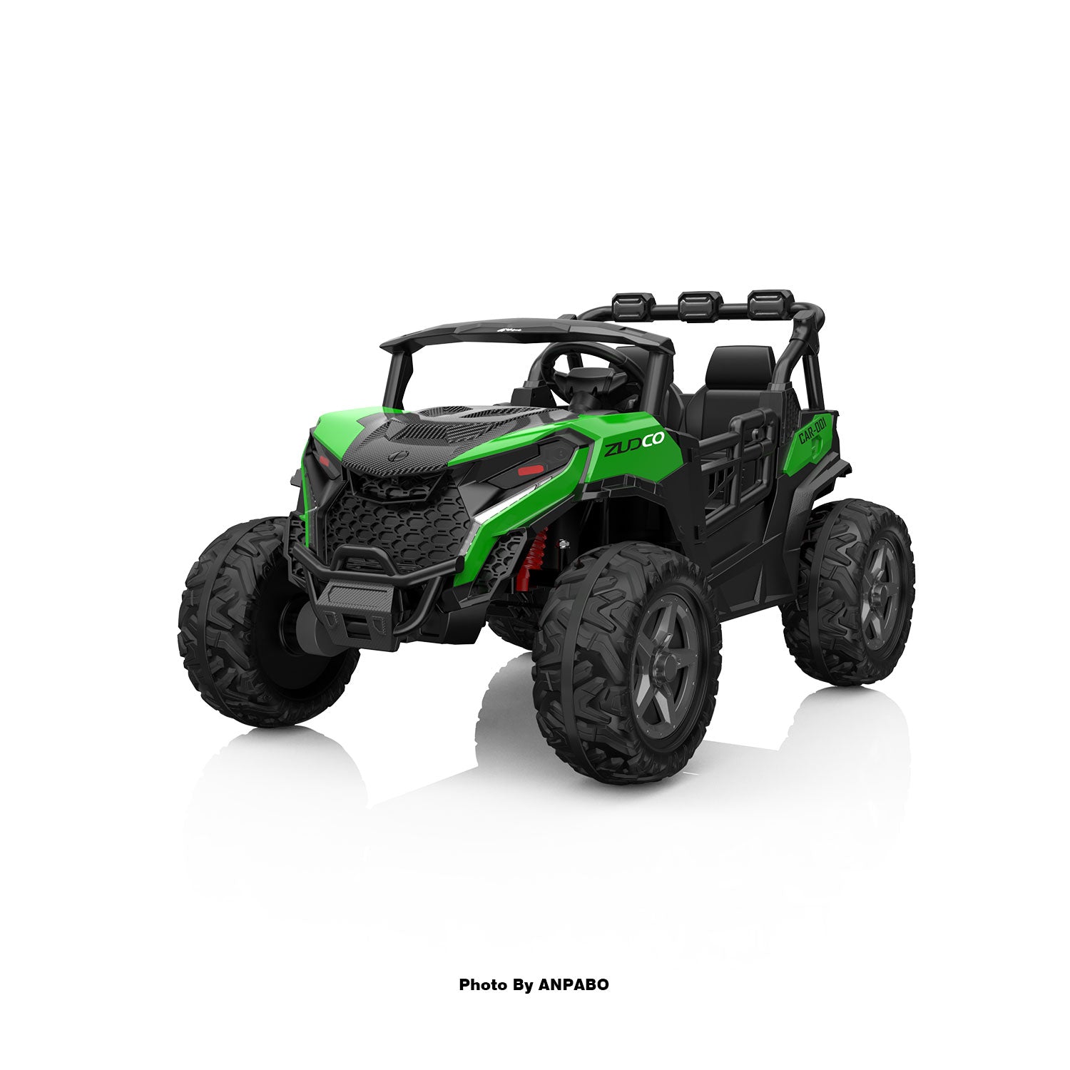 24V 4x200W 2-Seater Ride-On Truck | 4WD, EVA Tires, Remot-green