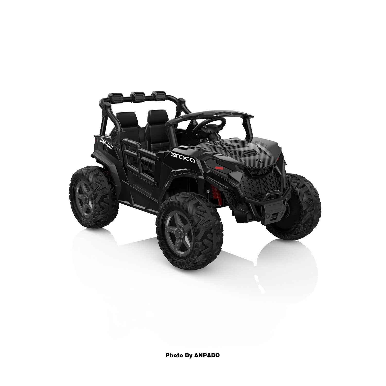 24V 4x200W 2-Seater Ride-On Truck | 4WD, EVA Tires, Remot-black