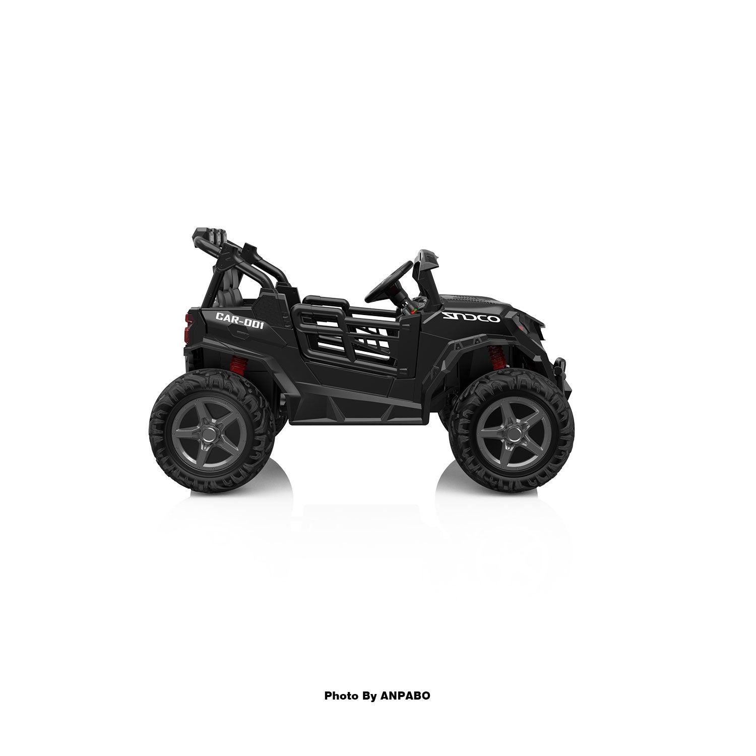 24V 4x200W 2-Seater Ride-On Truck | 4WD, EVA Tires, Remot-black