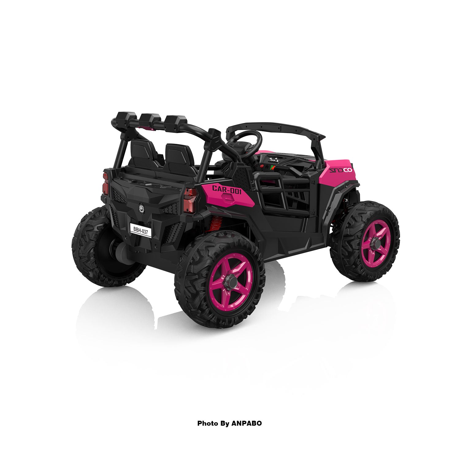 24V 4x200W 2-Seater Ride-On Truck | 4WD, EVA Tires, Remot-rose red