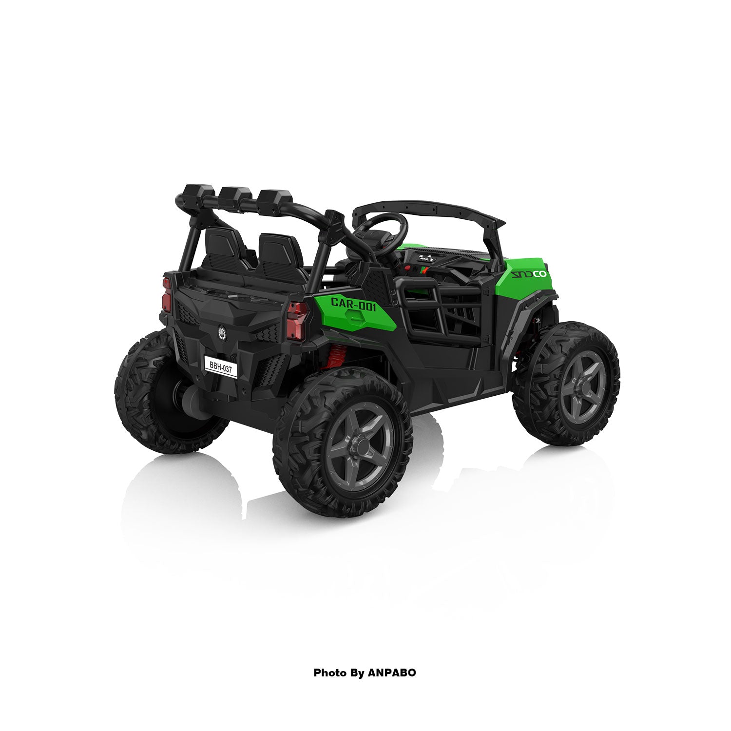 24V 4x200W 2-Seater Ride-On Truck | 4WD, EVA Tires, Remot-green