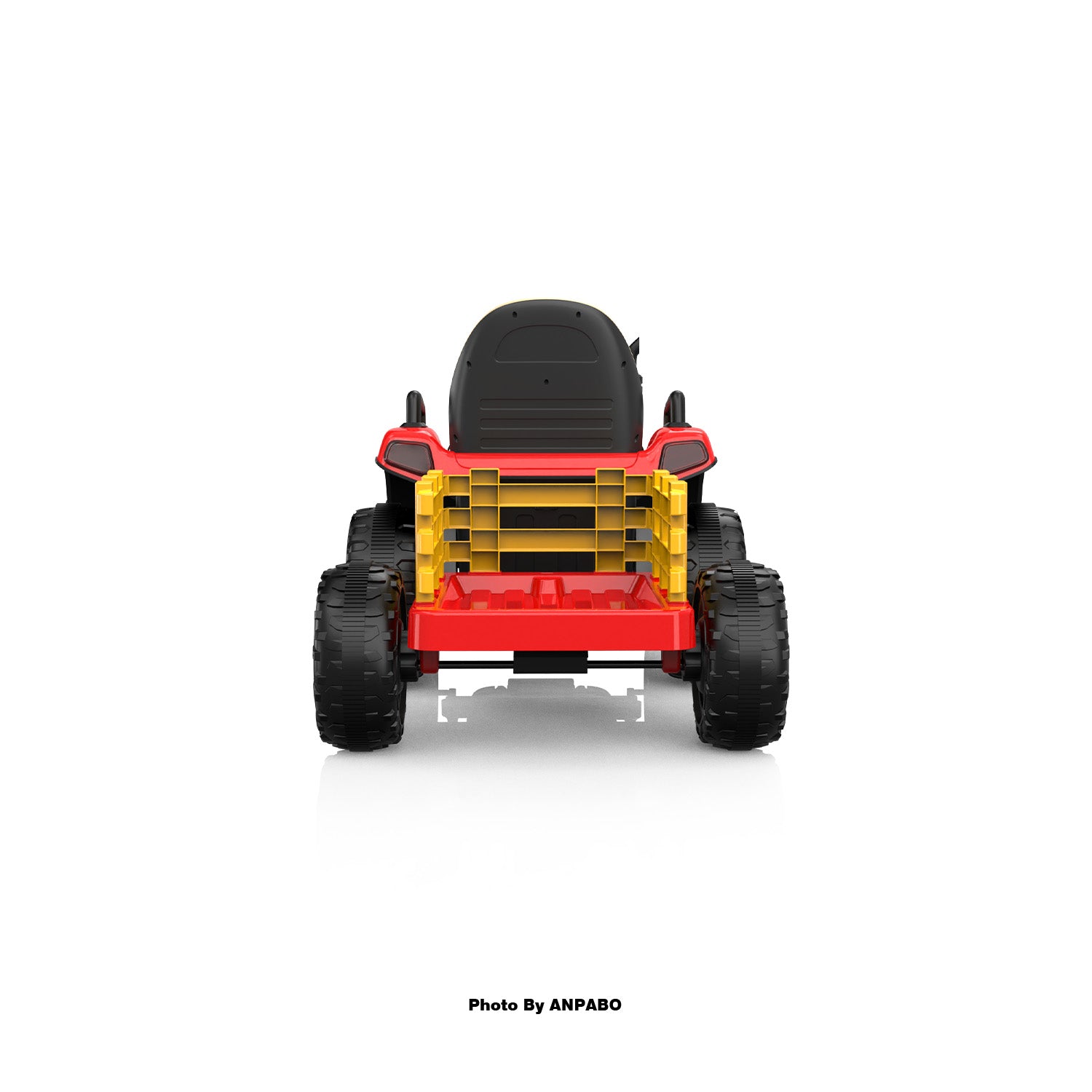 ANPABO 12V Kids Ride-On Tractor with Trailer-red