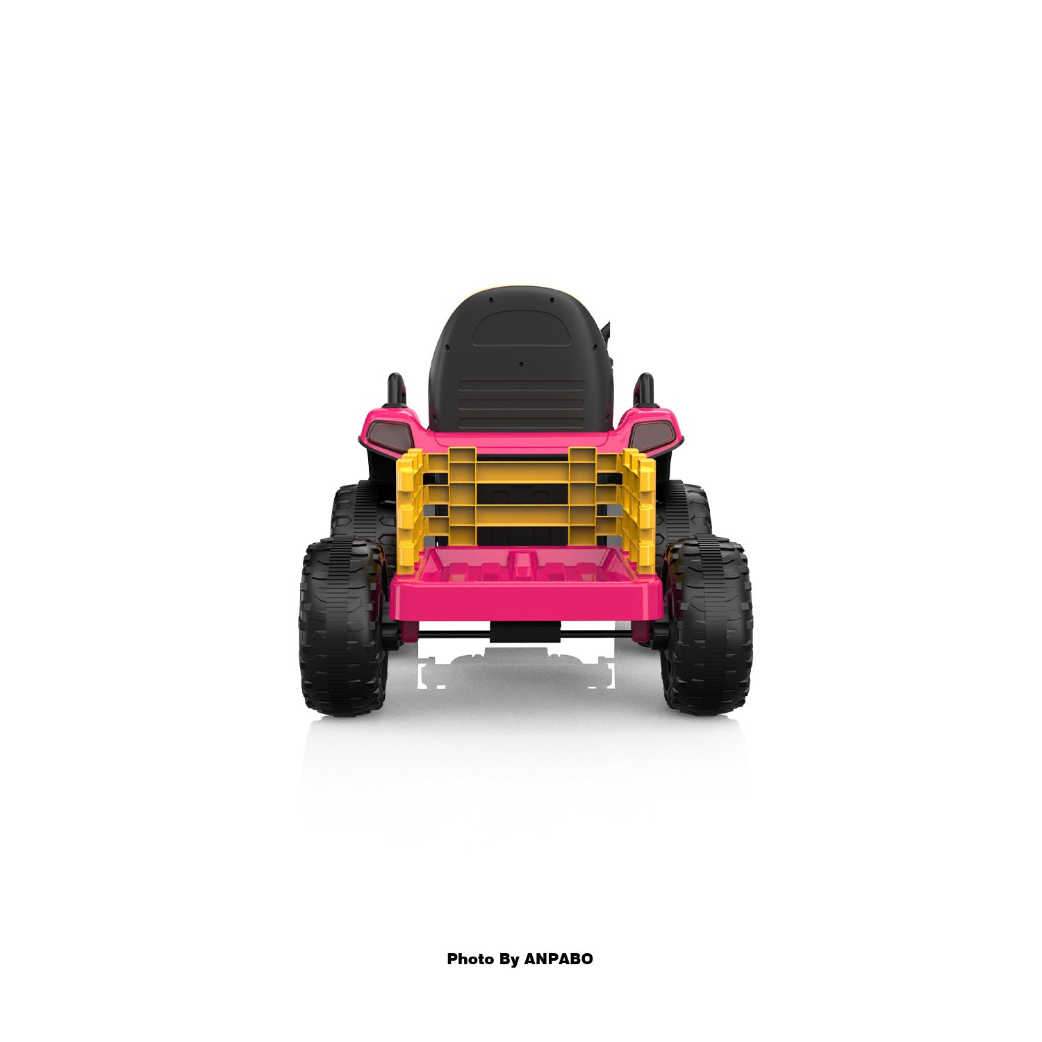 ANPABO 12V Kids Ride-On Tractor with Trailer-pink