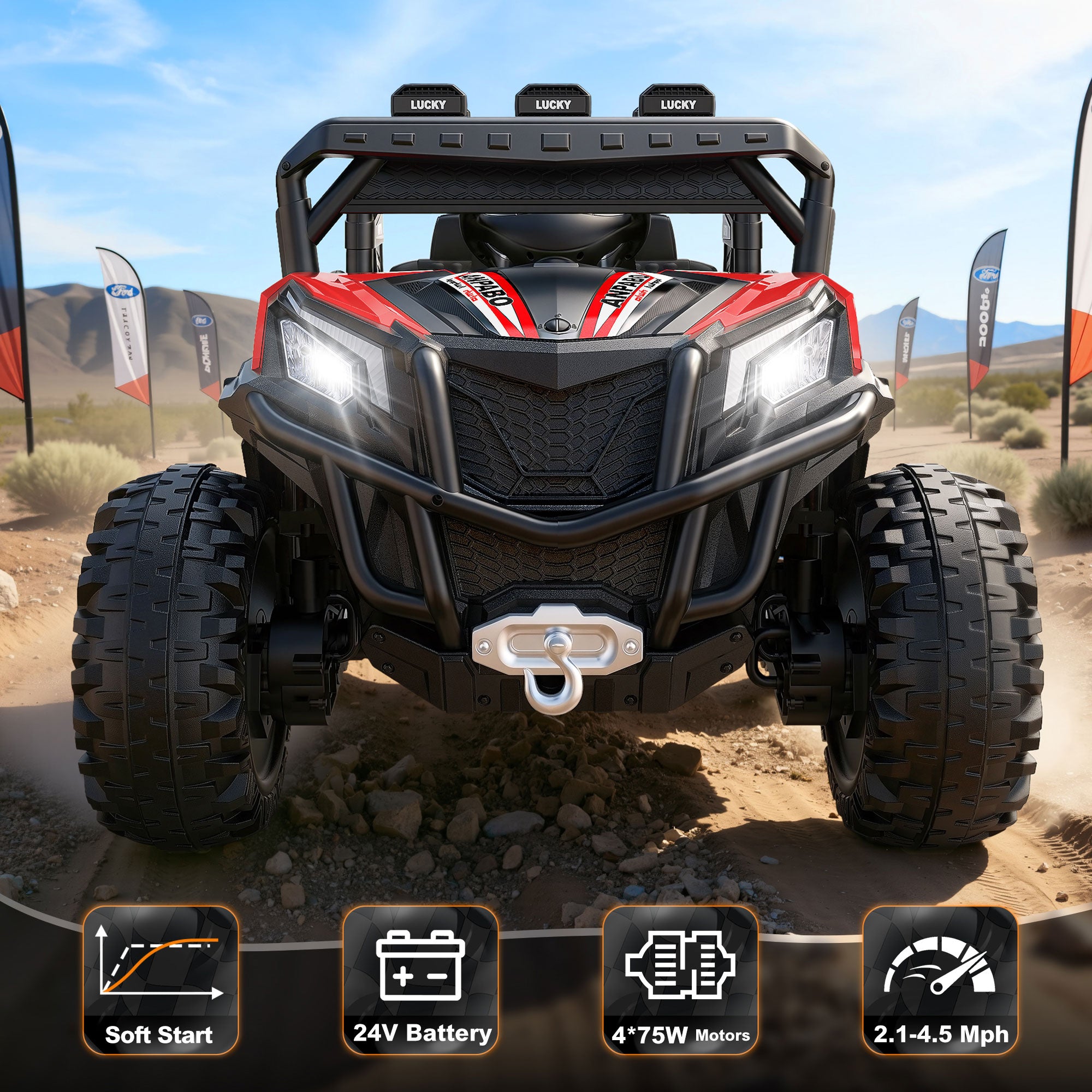 24V 4WD All-Terrain Ride-On UTV