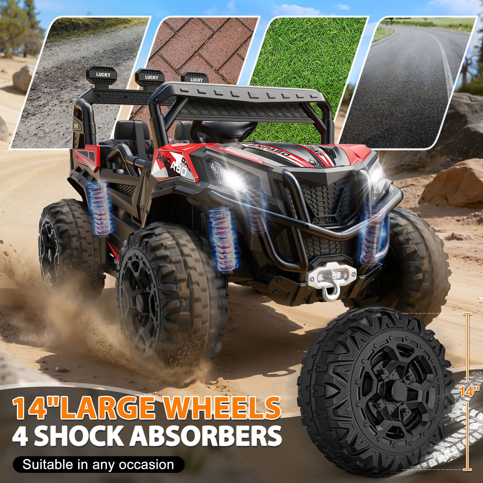 24V 4WD All-Terrain Ride-On UTV