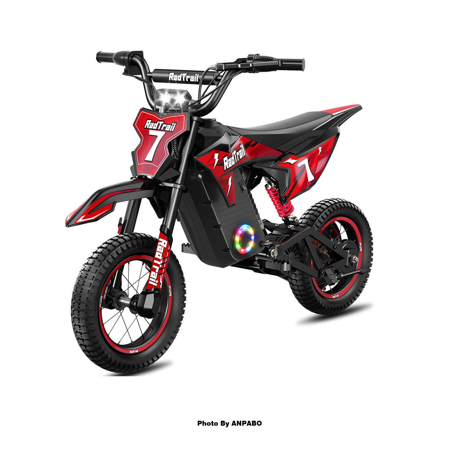 Anpabo 36V 300W Kids Electric Dirt Bike - 15.5 MPH Max Speed-red