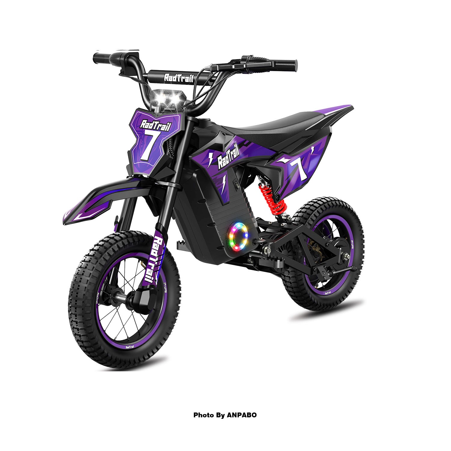 Anpabo 36V 300W Kids Electric Dirt Bike - 15.5 MPH Max Speed-purple