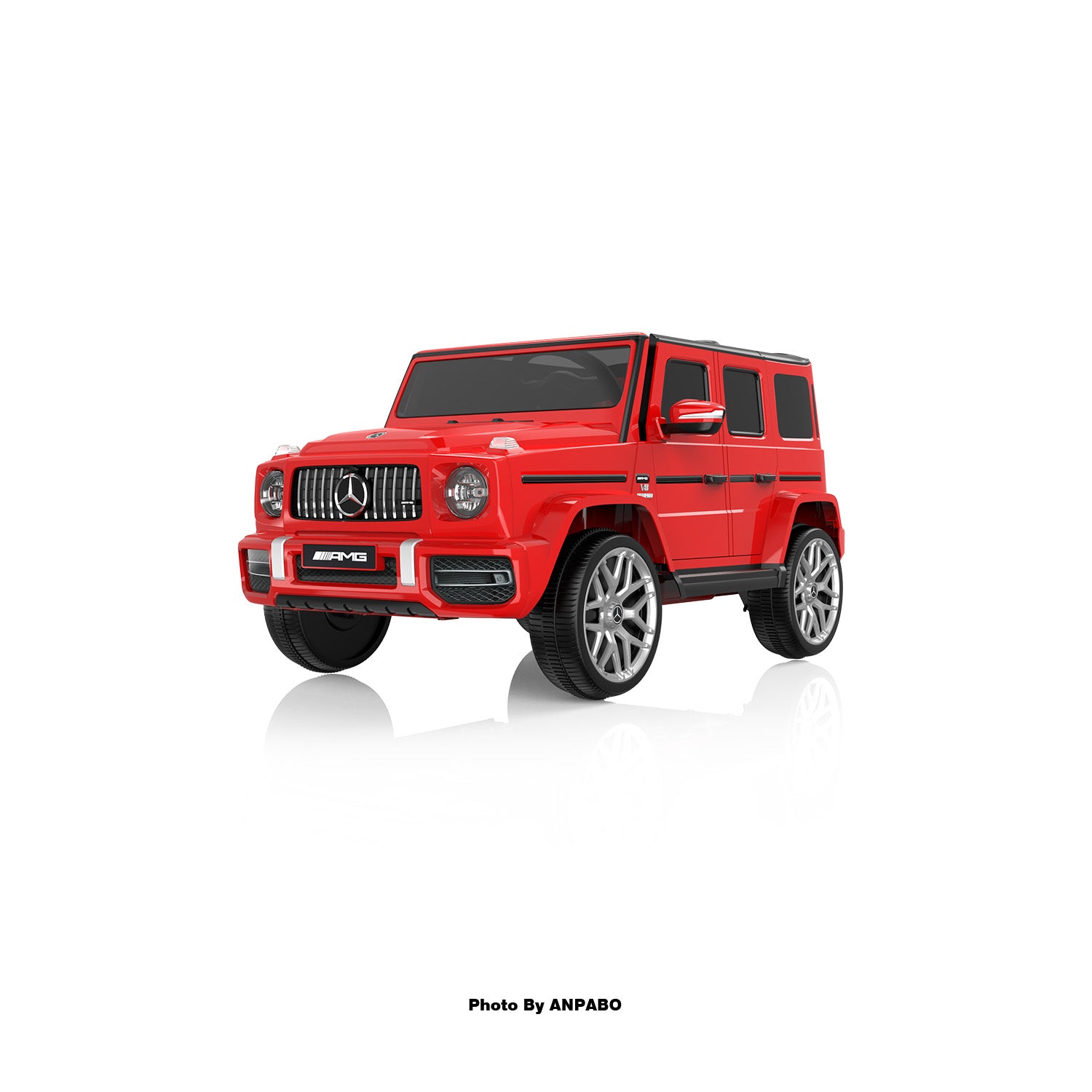 12V Licensed Mercedes-Benz G63 G-Wagon Ride-On: High Window, LED Lights & Music-red