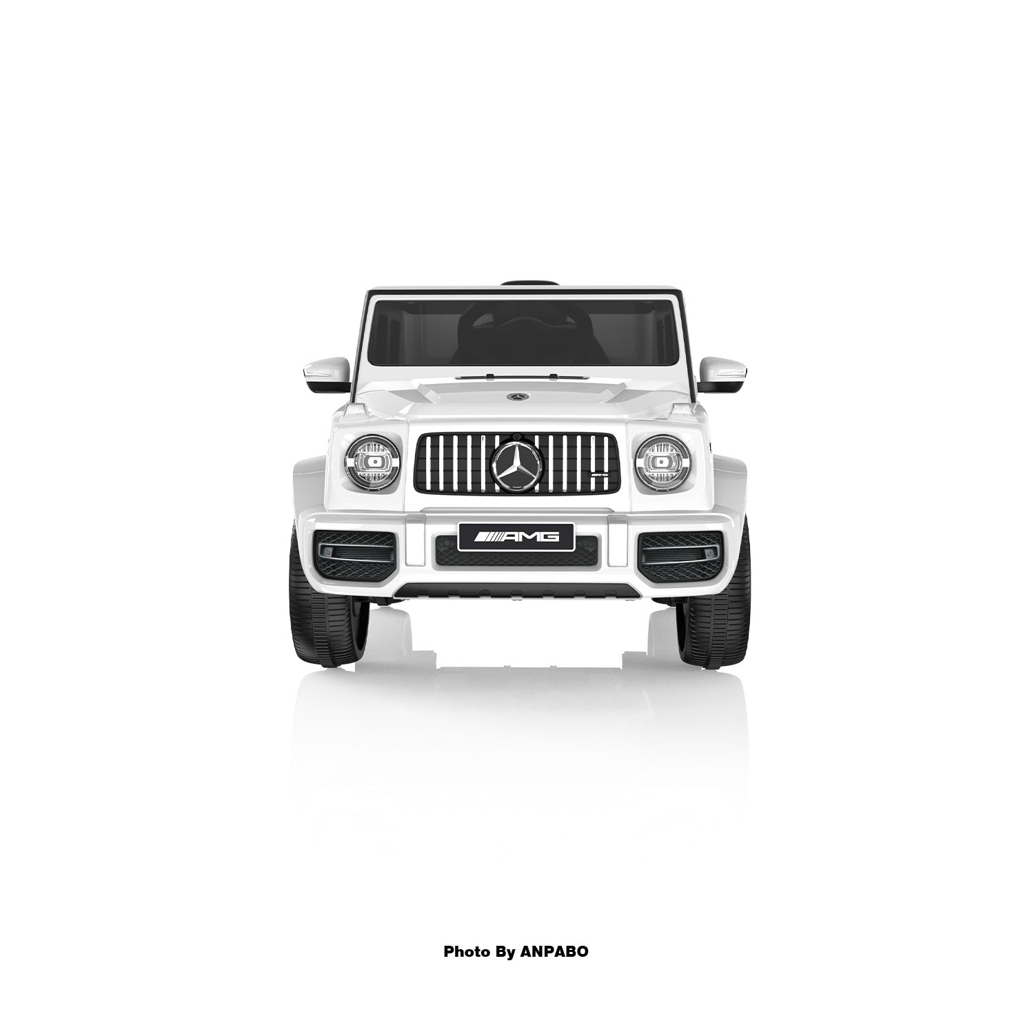 12V Licensed Mercedes-Benz G63 G-Wagon Ride-On: High Window, LED Lights & Music-white