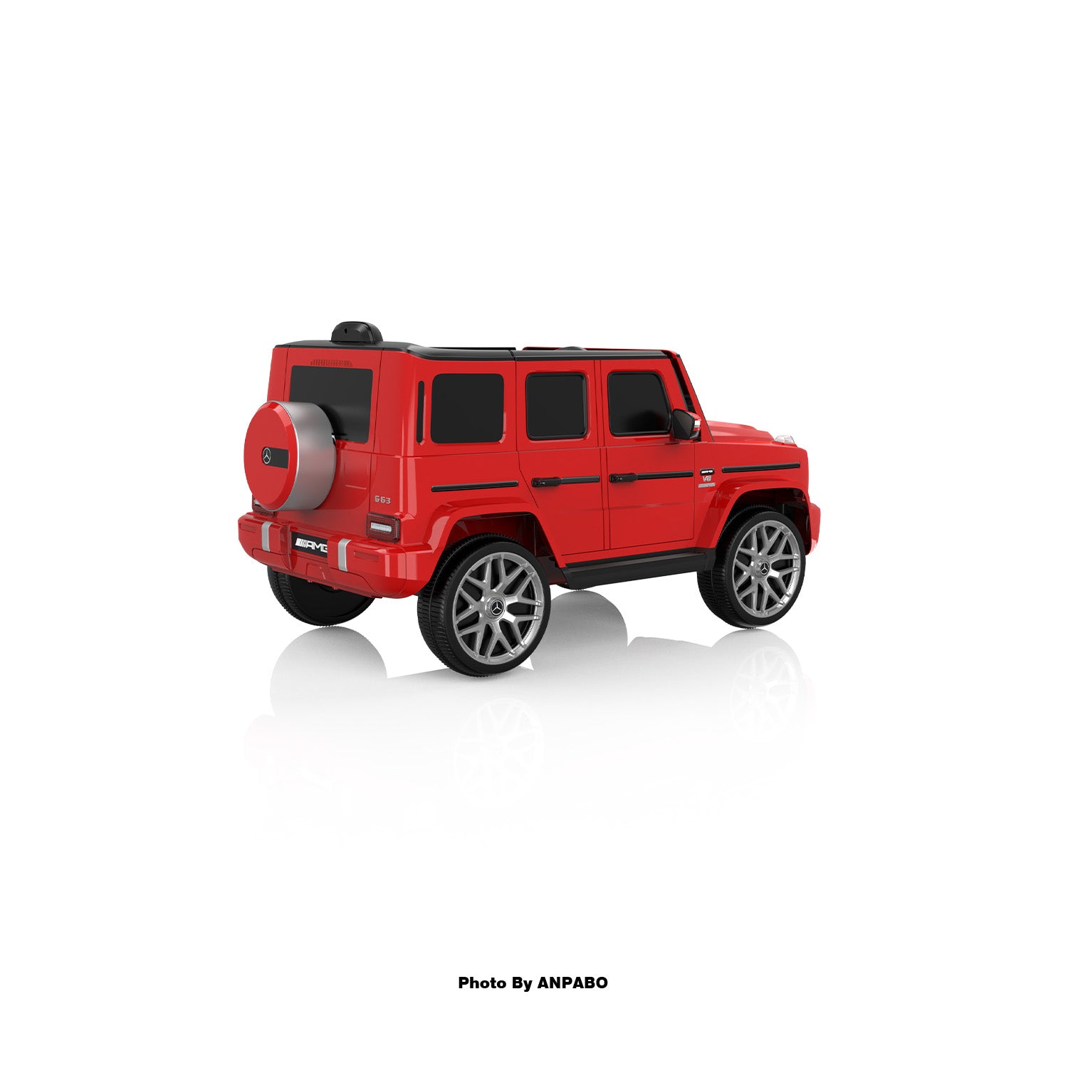 12V Licensed Mercedes-Benz G63 G-Wagon Ride-On: High Window, LED Lights & Music-red