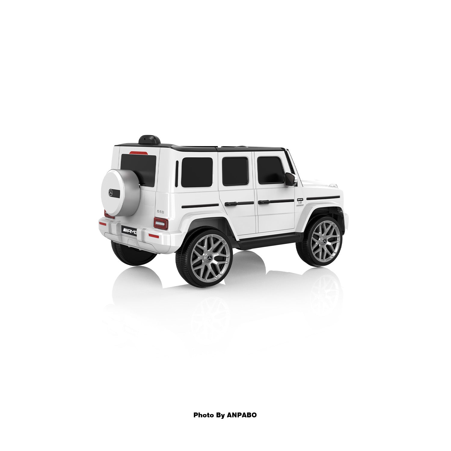 12V Licensed Mercedes-Benz G63 G-Wagon Ride-On: High Window, LED Lights & Music-white