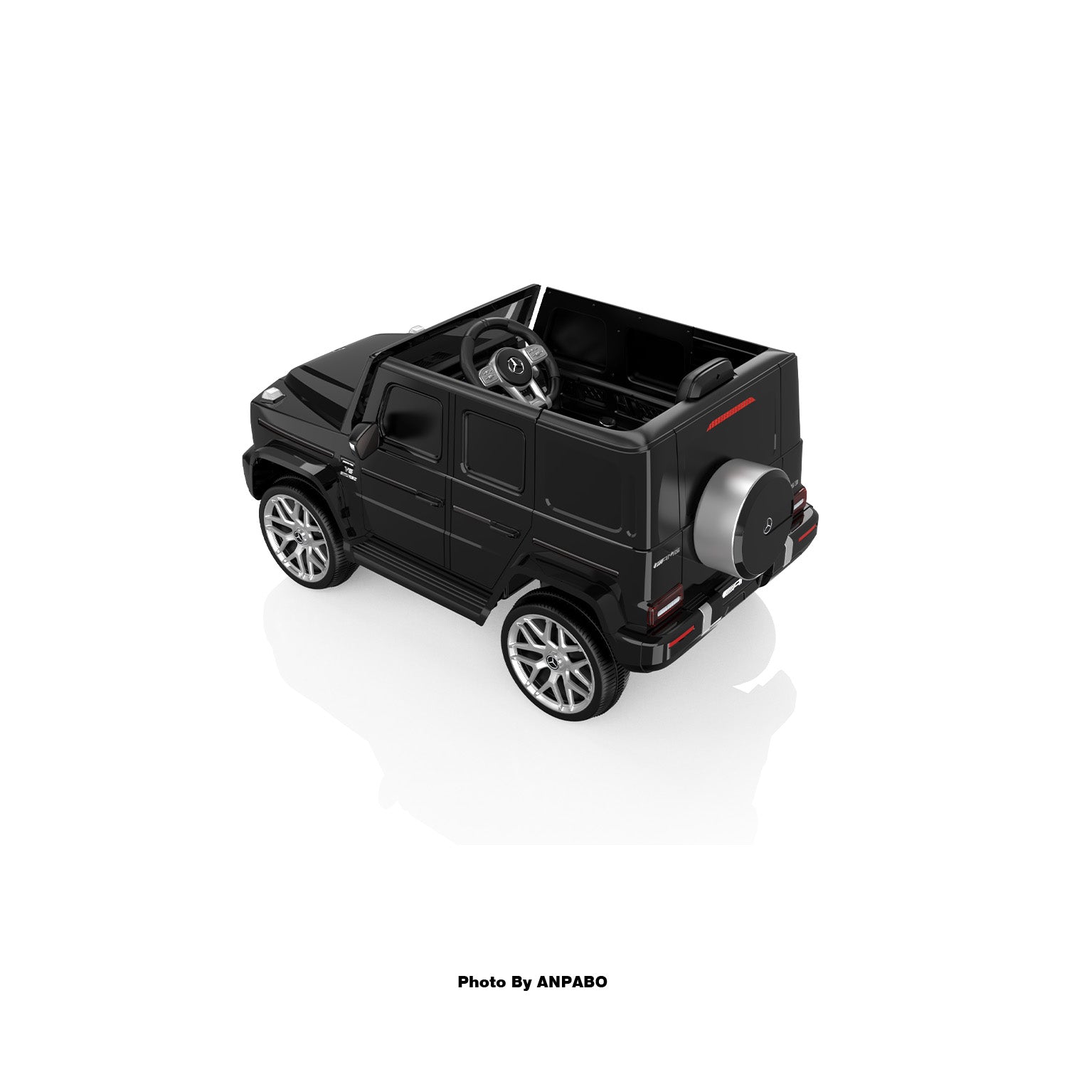 12V Licensed Mercedes-Benz G63 G-Wagon Ride-On: High Window, LED Lights & Music-black