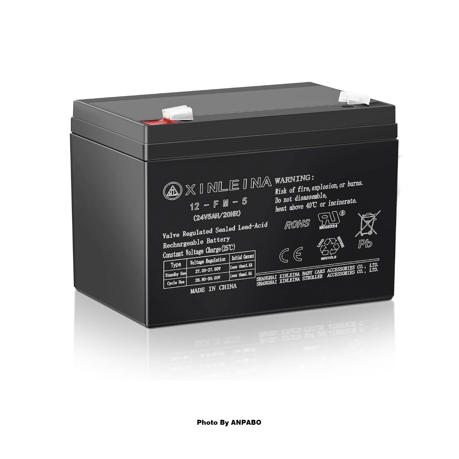 24V 5Ah SLA Battery with F2 Terminals for Kids’ 24V Ride-On Cars