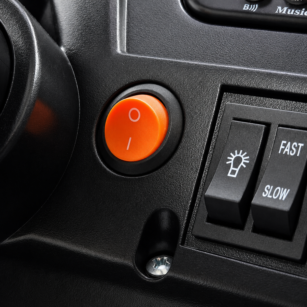 Orange Round 2-Pin Power Switch for Ride-On Cars