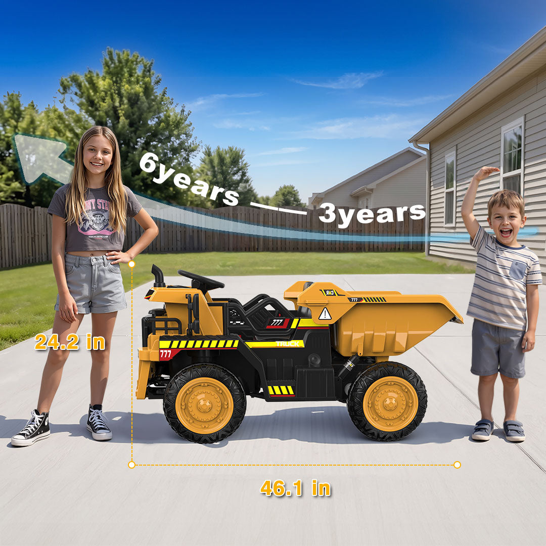 24V Dump Truck Ride-On with EVA tires