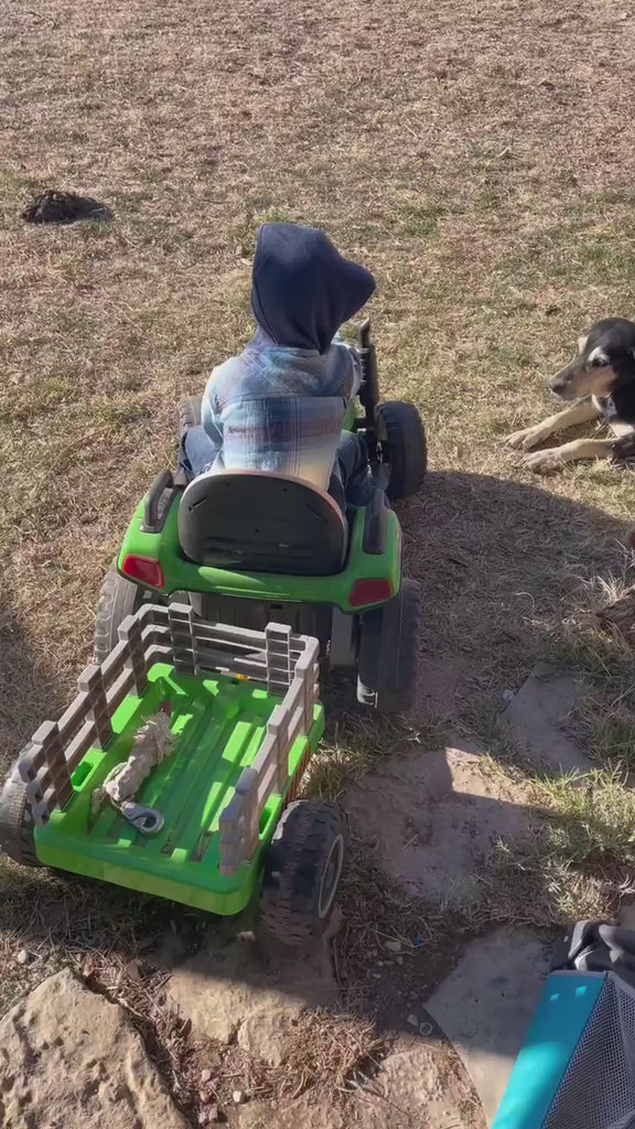 12V Ride-On Tractor with Trailer