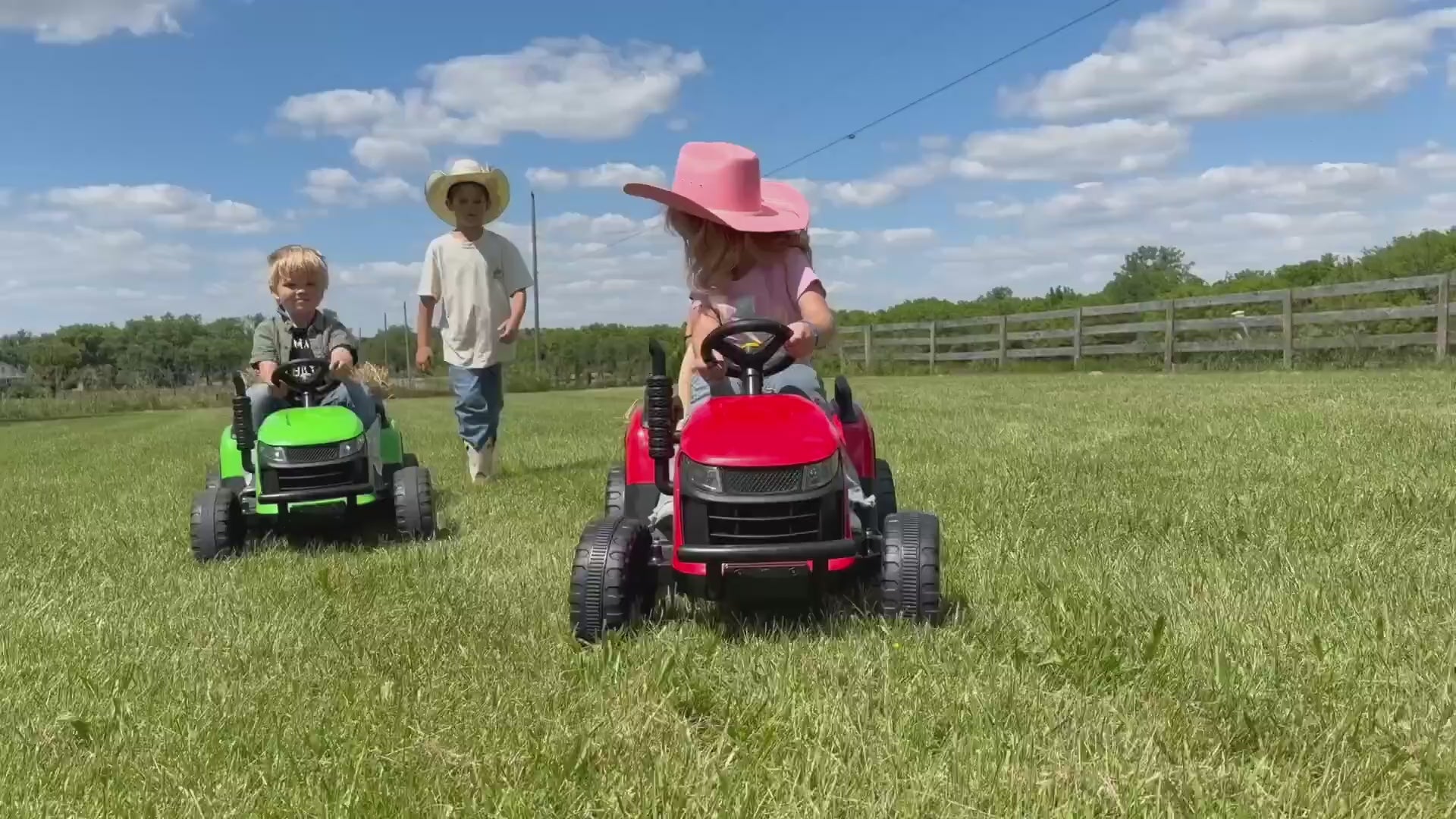 12V Ride-On Tractor with Trailer