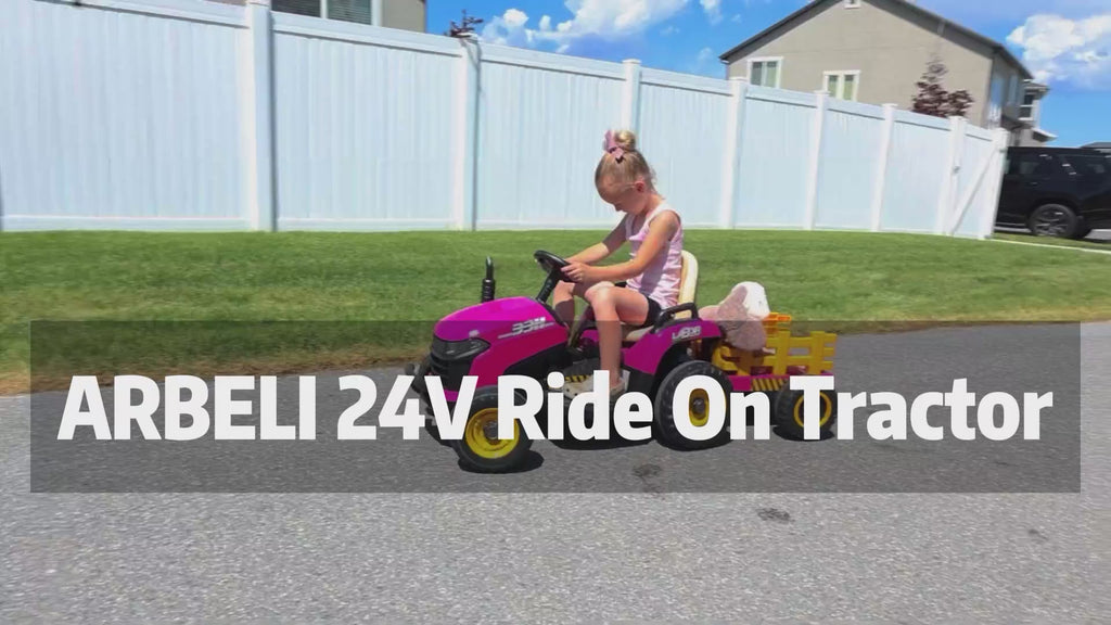 12V Ride-On Tractor with Trailer