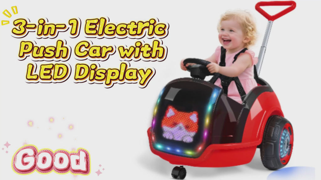 12V 3-in-1 Push Ride On with LED Display