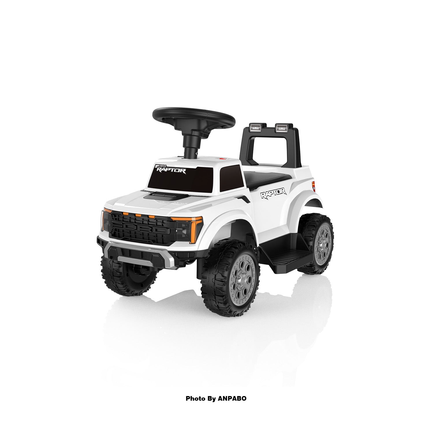 Licensed Ford 6V Electric Push Car for Toddlers  Powered Ride-On Toy with Headlight & Horn-white