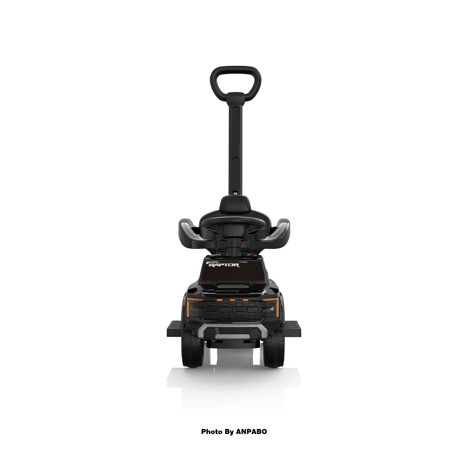 Licensed Ford Push Car for Toddlers Ride-On Toy with Headlights, Horn, and Parent Handle-black