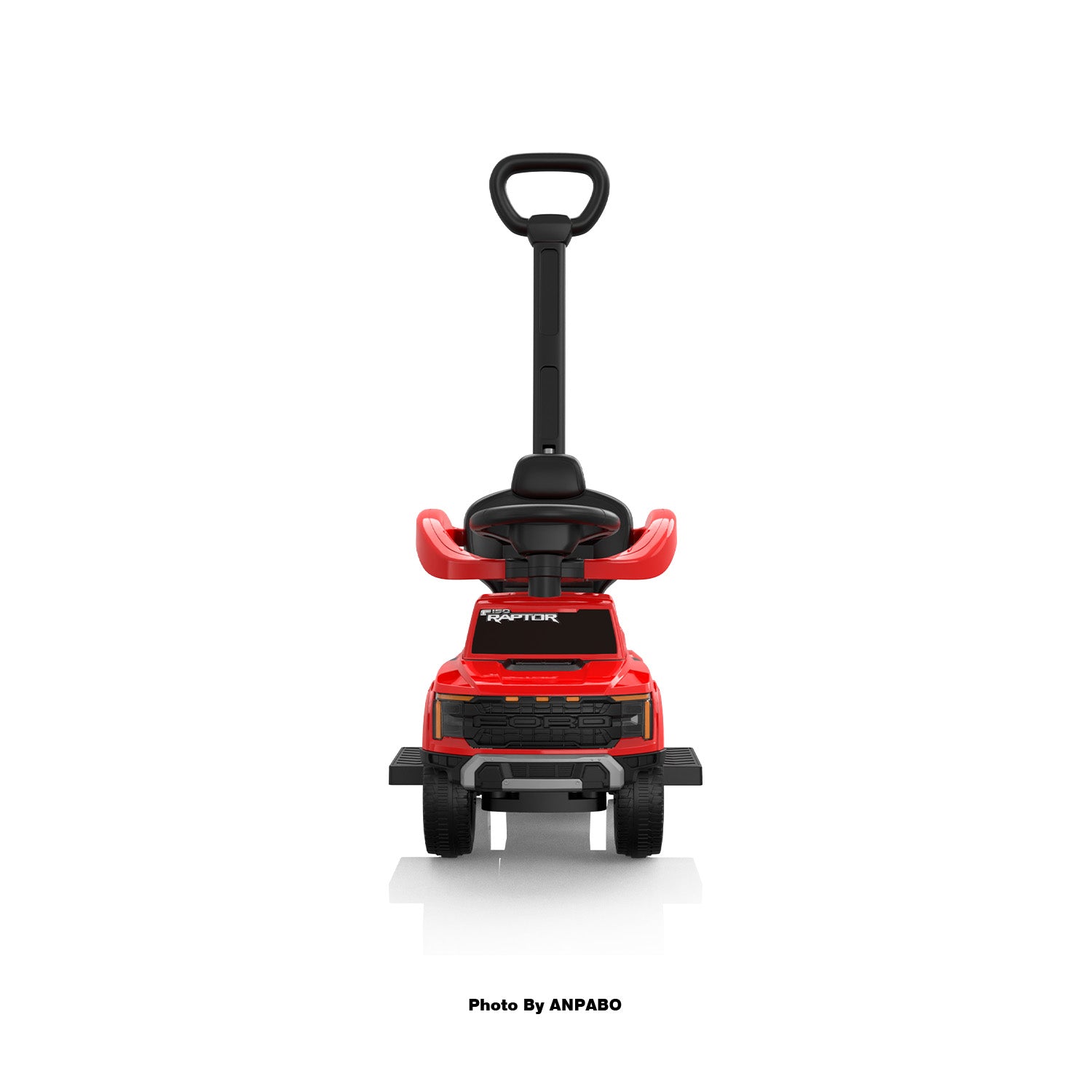 Licensed Ford Push Car for Toddlers Ride-On Toy with Headlights, Horn, and Parent Handle-red