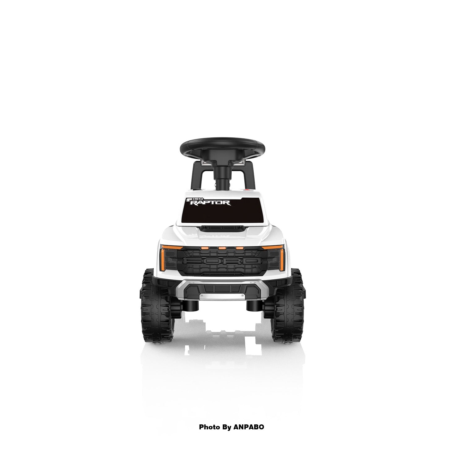 Licensed Ford 6V Electric Push Car for Toddlers  Powered Ride-On Toy with Headlight & Horn-white