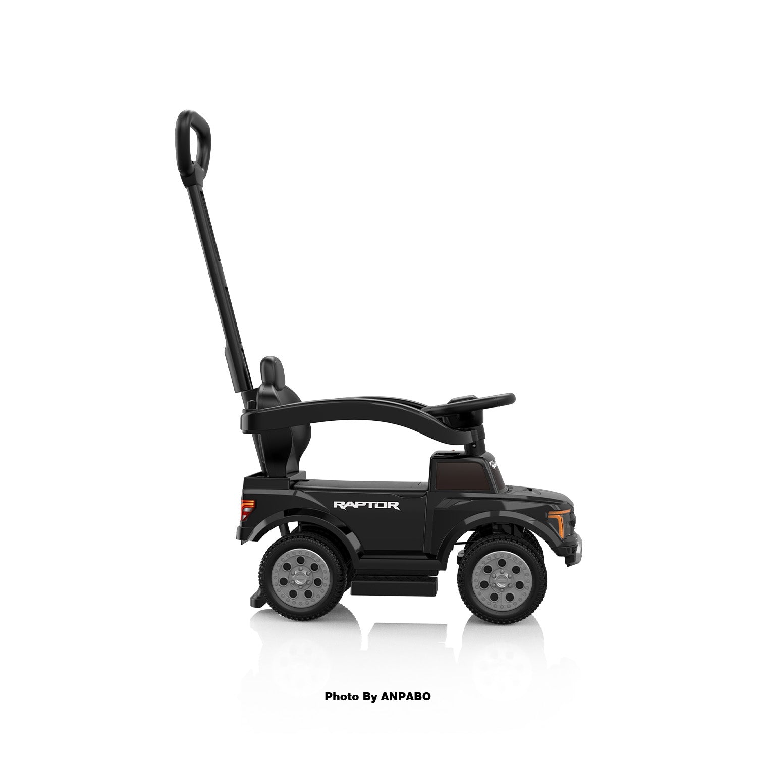 Licensed Ford Push Car for Toddlers Ride-On Toy with Headlights, Horn, and Parent Handle-black