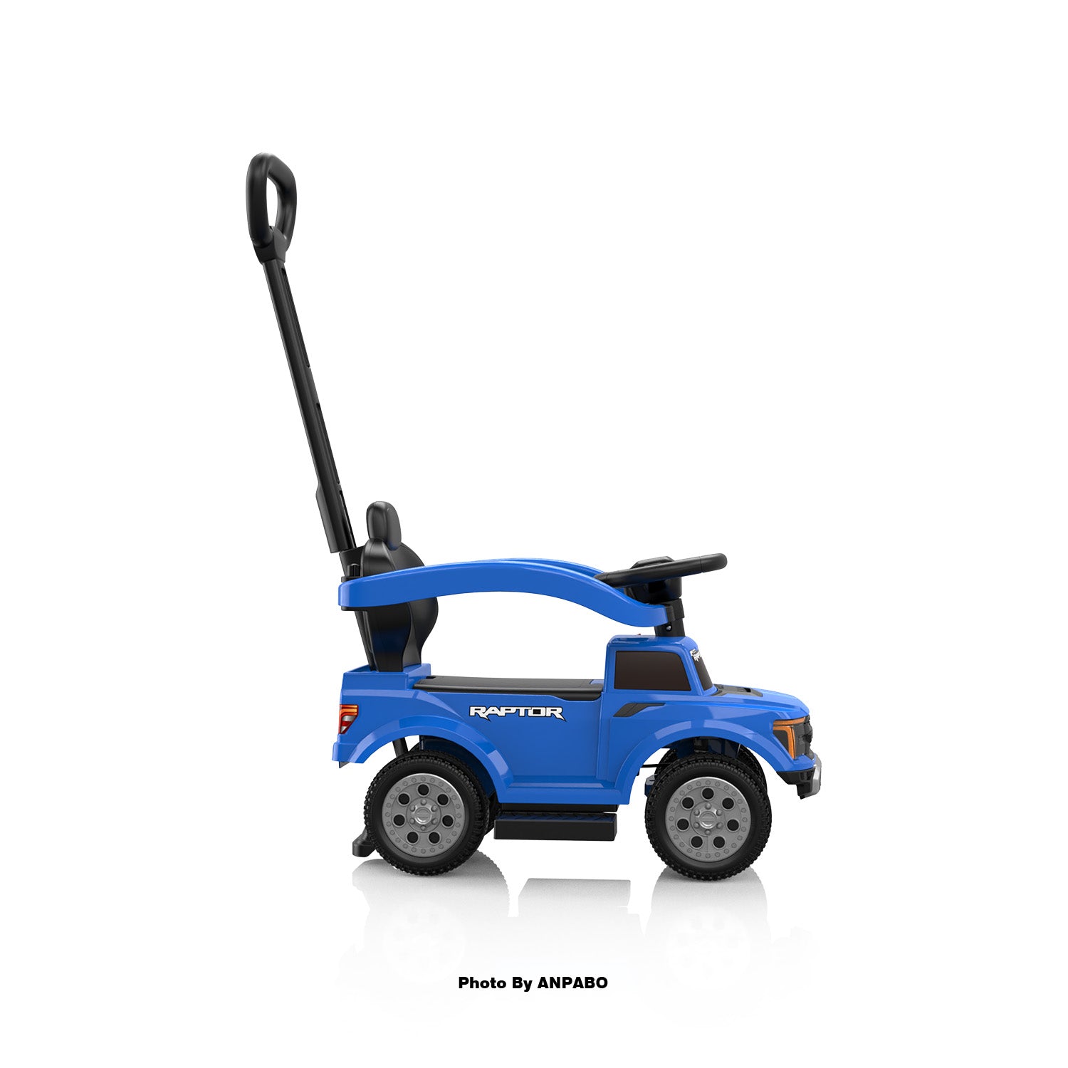 Licensed Ford Push Car for Toddlers Ride-On Toy with Headlights, Horn, and Parent Handle-blue