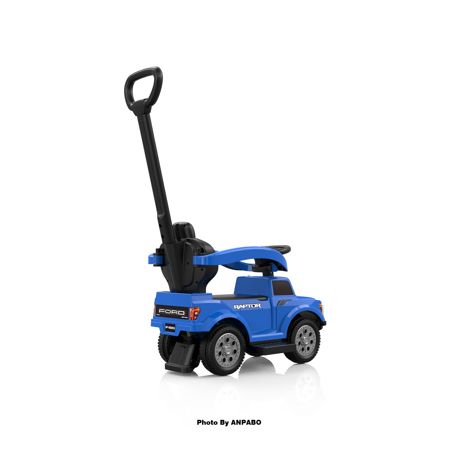 Licensed Ford Push Car for Toddlers Ride-On Toy with Headlights, Horn, and Parent Handle-blue