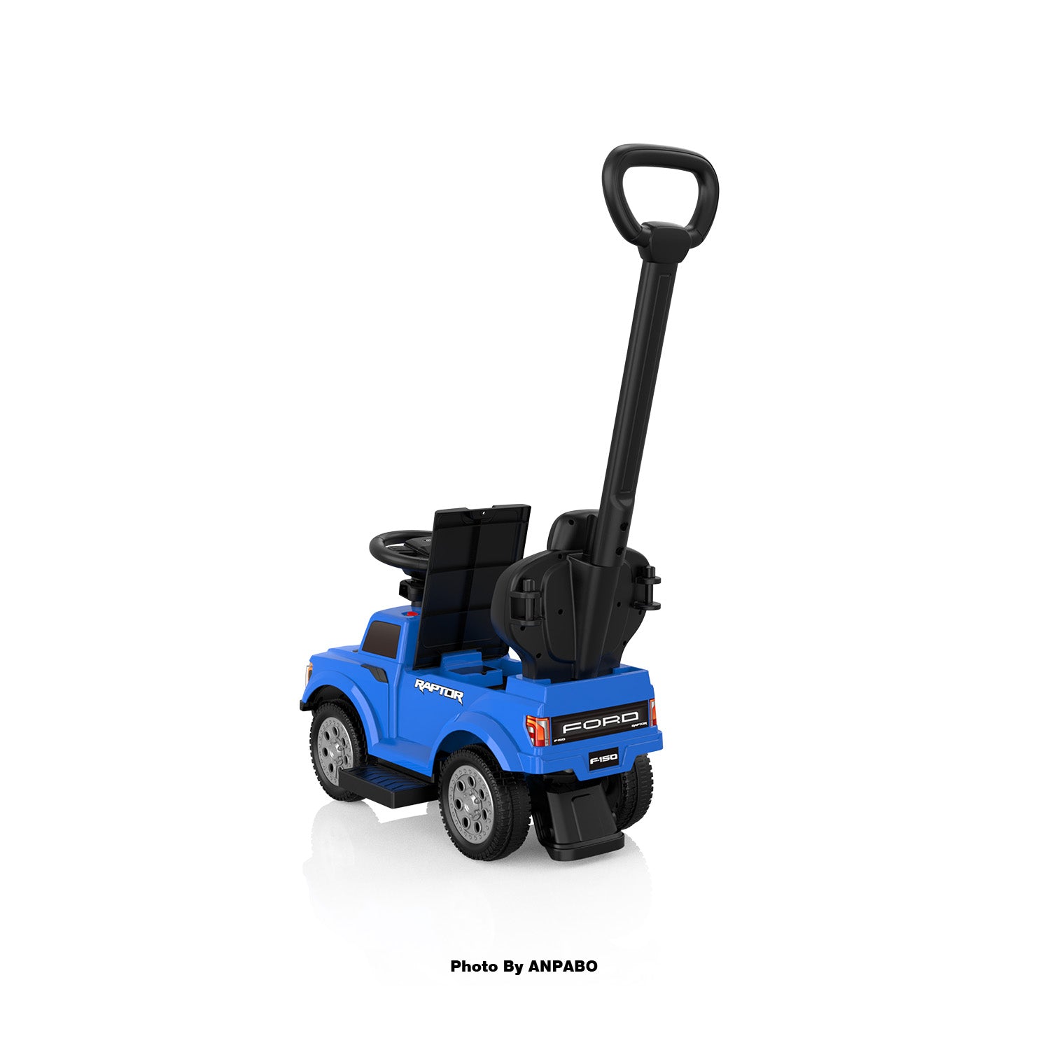 Licensed Ford Push Car for Toddlers Ride-On Toy with Headlights, Horn, and Parent Handle-blue