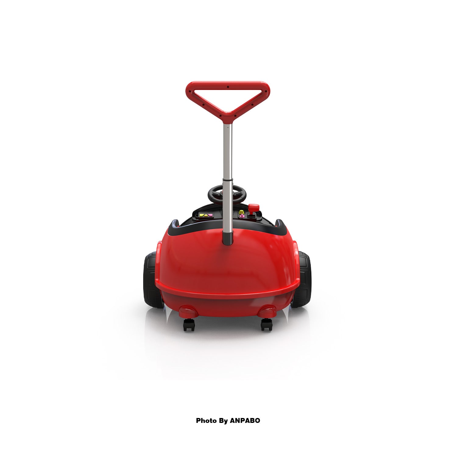 ANPABO 3-in-1 Electric Push Ride-On Car with Interactive LED Screen-red