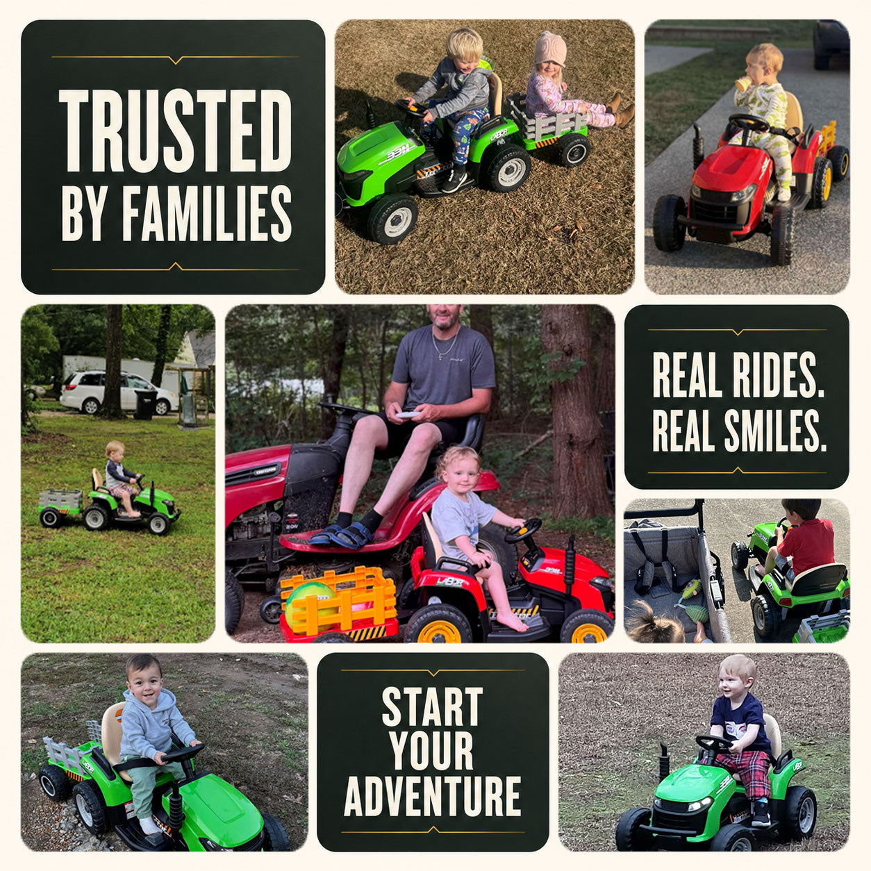 24V Ride-On Tractor with Trailer