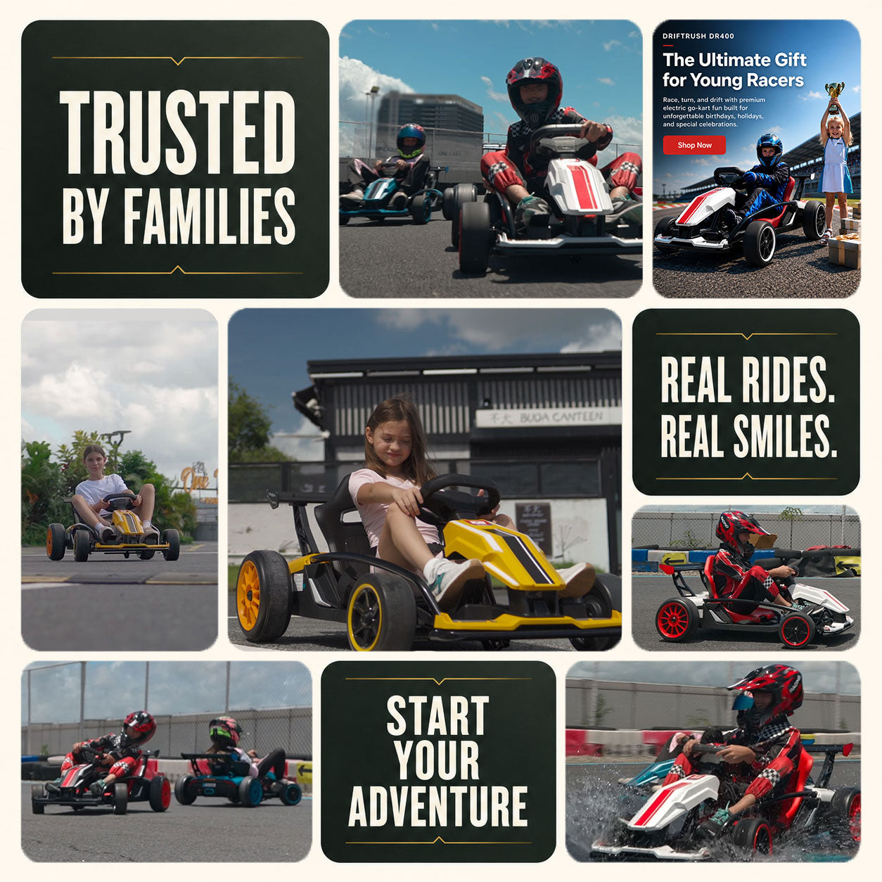 DriftRush DR400 24V Electric Drift Go Kart for Kids