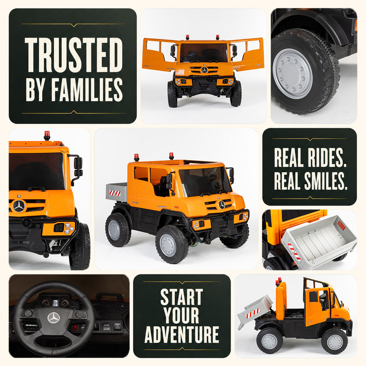 24V  UNIMOG Licensed Mercedes-Benz Ride-On Dump Truck
